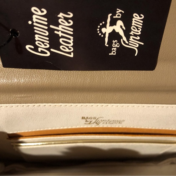 Vintage reptile snake skin leather lining clutch, shoulder bag with gold chain - Picture 6 of 11